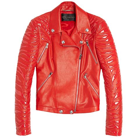 old school red versace lerther jacket|Versace dresses for sale.